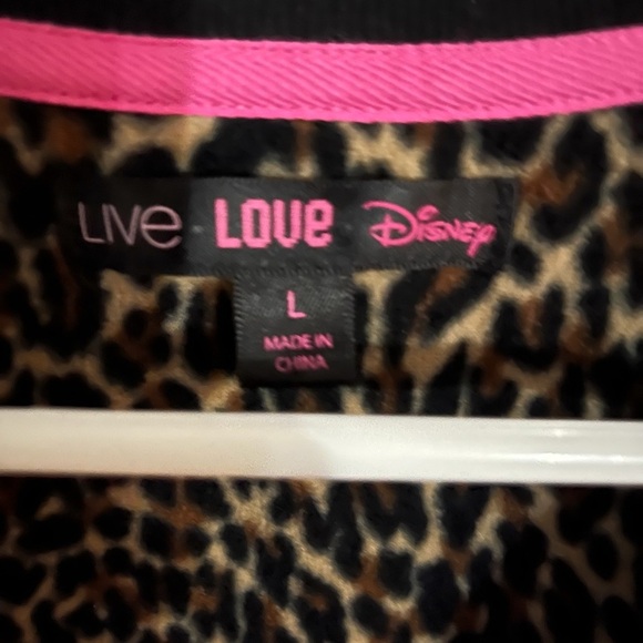 *Disney Leopard Print Minnie Long Sleeve Pajama Top Large - Picture 4 of 6